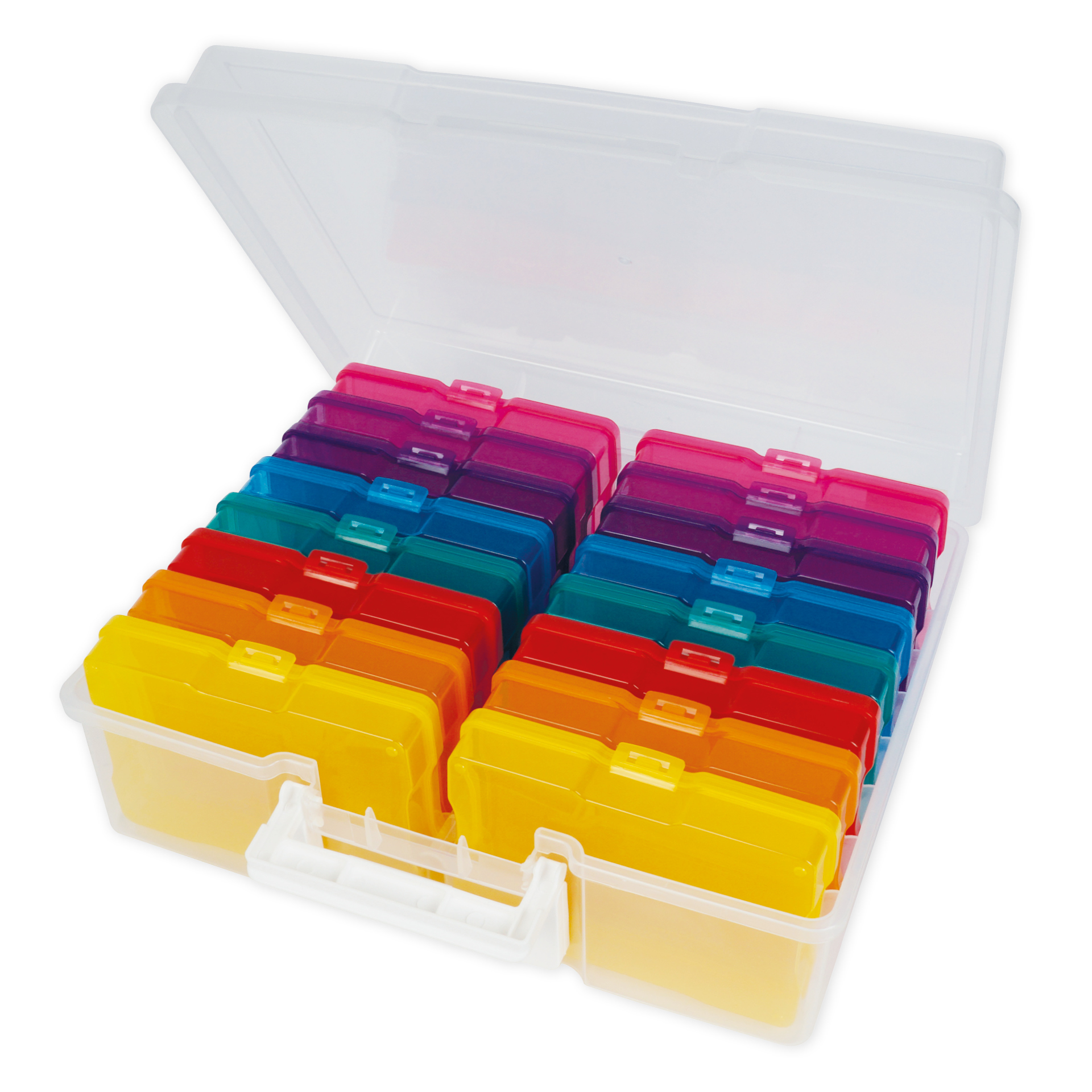 TimeTEX Klappdeckel-Boxen im Koffer, farbig, 17-tlg.