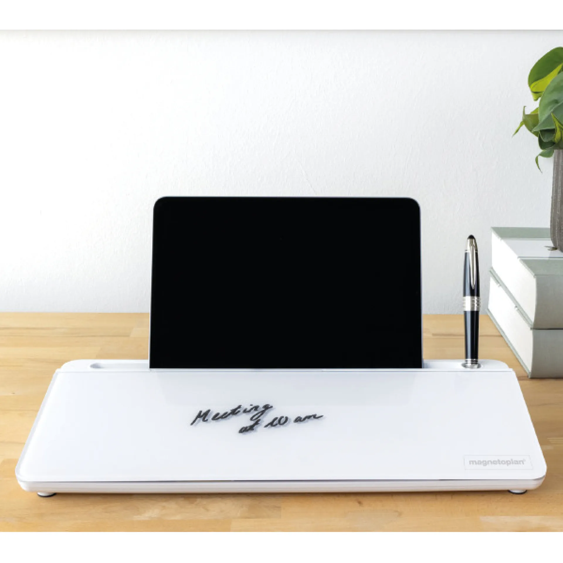 Tisch-Organizer mit beschriftbarer Glasoberfläche, weiß