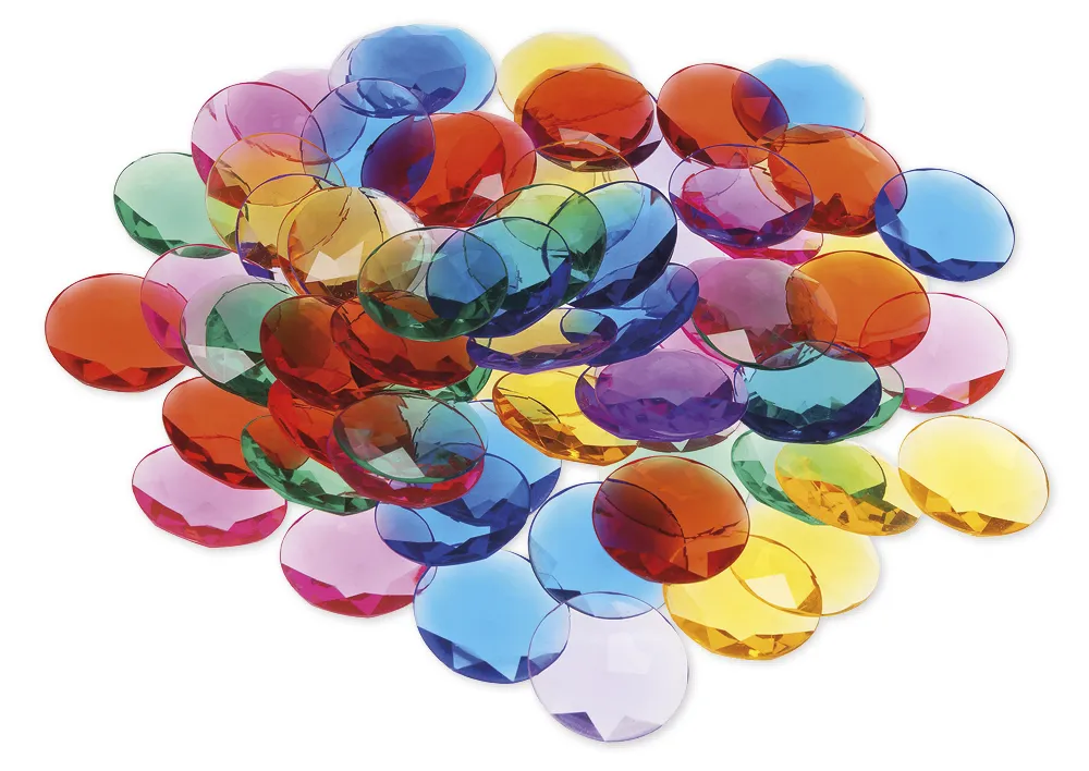 Funkelsteine transparent, 3 cm ø, 72-tlg.