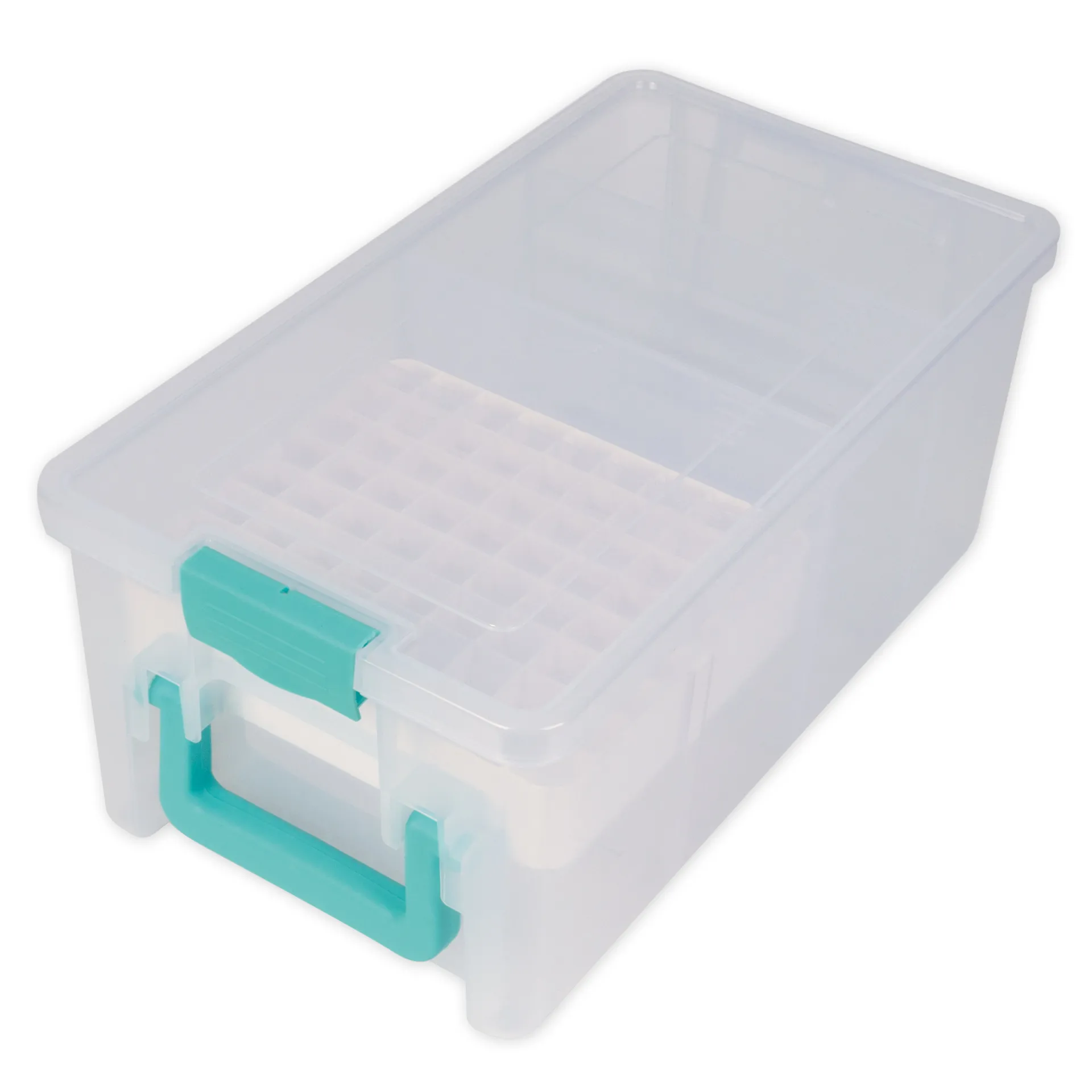 TimeTEX boks med hængslet låg og blyantindsats, transparent