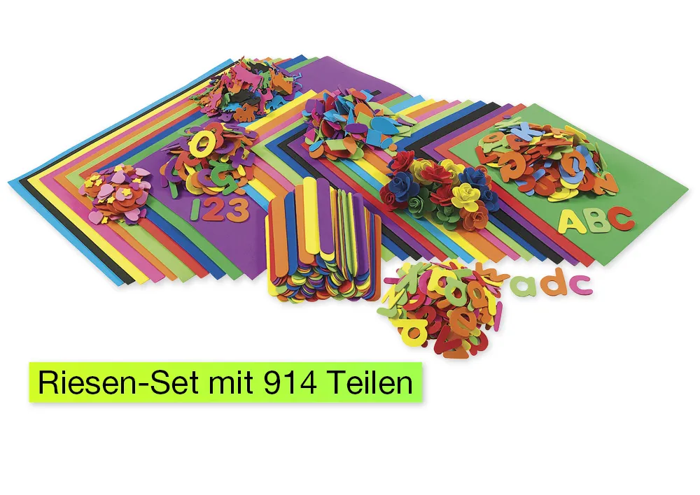 Grupppysselset Moosgummi, Mossgummi stort, 914 delar