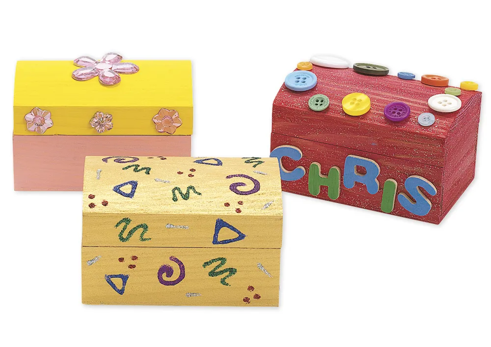 Holztruhen zum Bemalen, 12 Stück