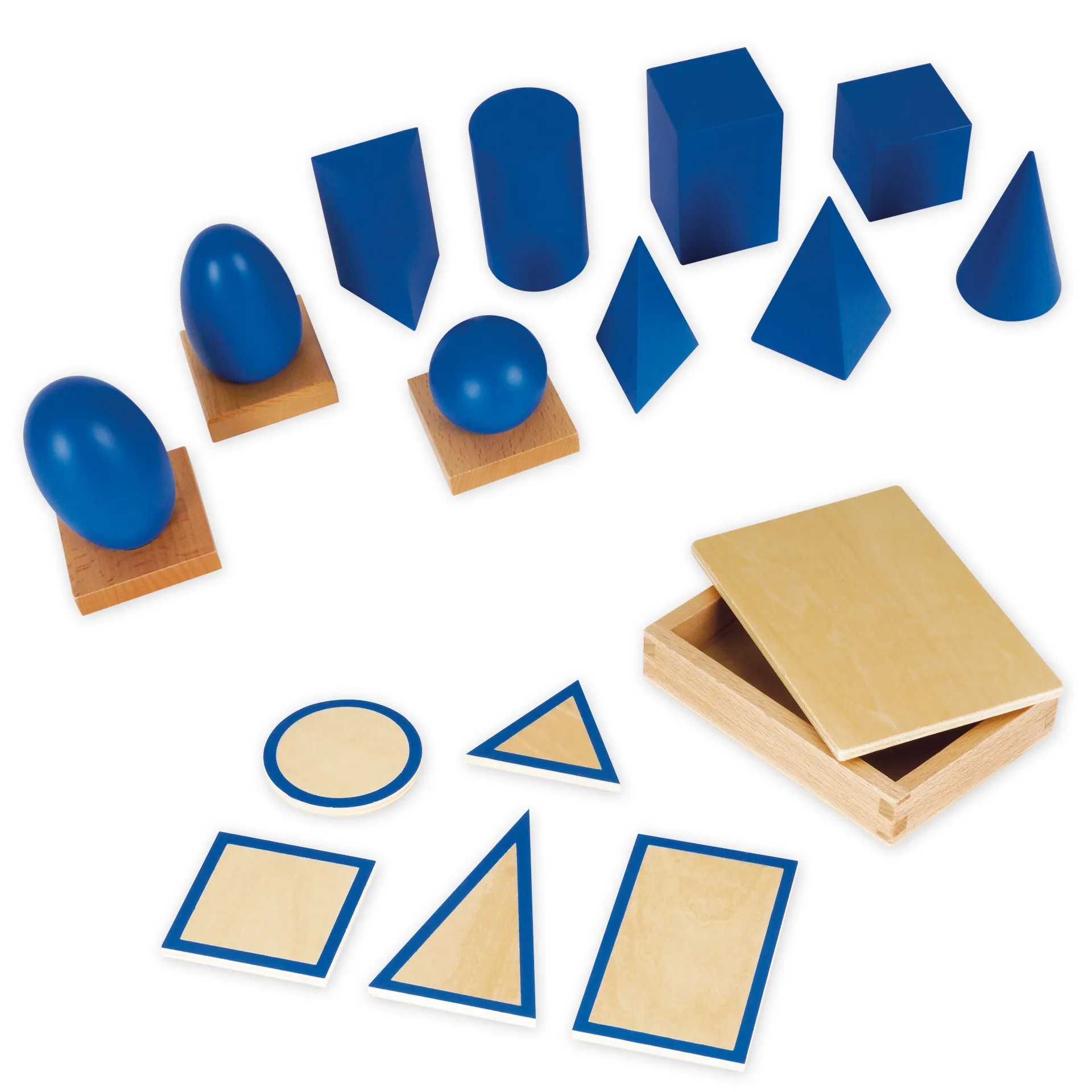 TimeTEX Set Geometrische Körper und Grundtäfelchen "Montessori Premium"
