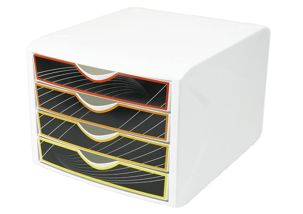 Hagemann Schubladen-Box A4, Kunststoff mit 4 Schüben