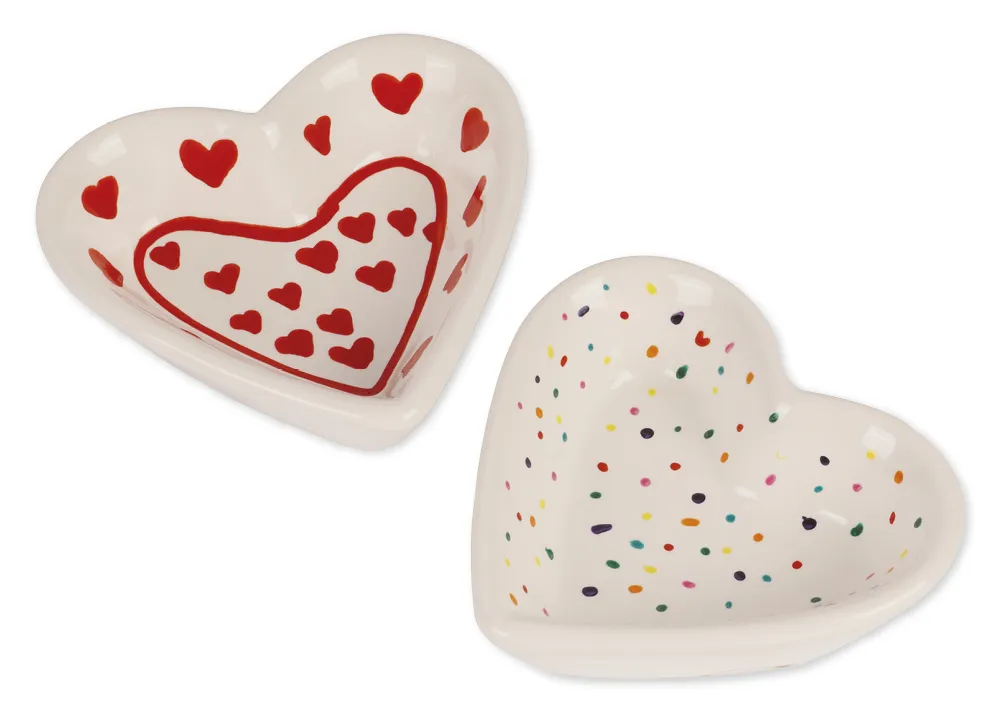 Porzellan-Schalen herzförmig, 12 Stück
