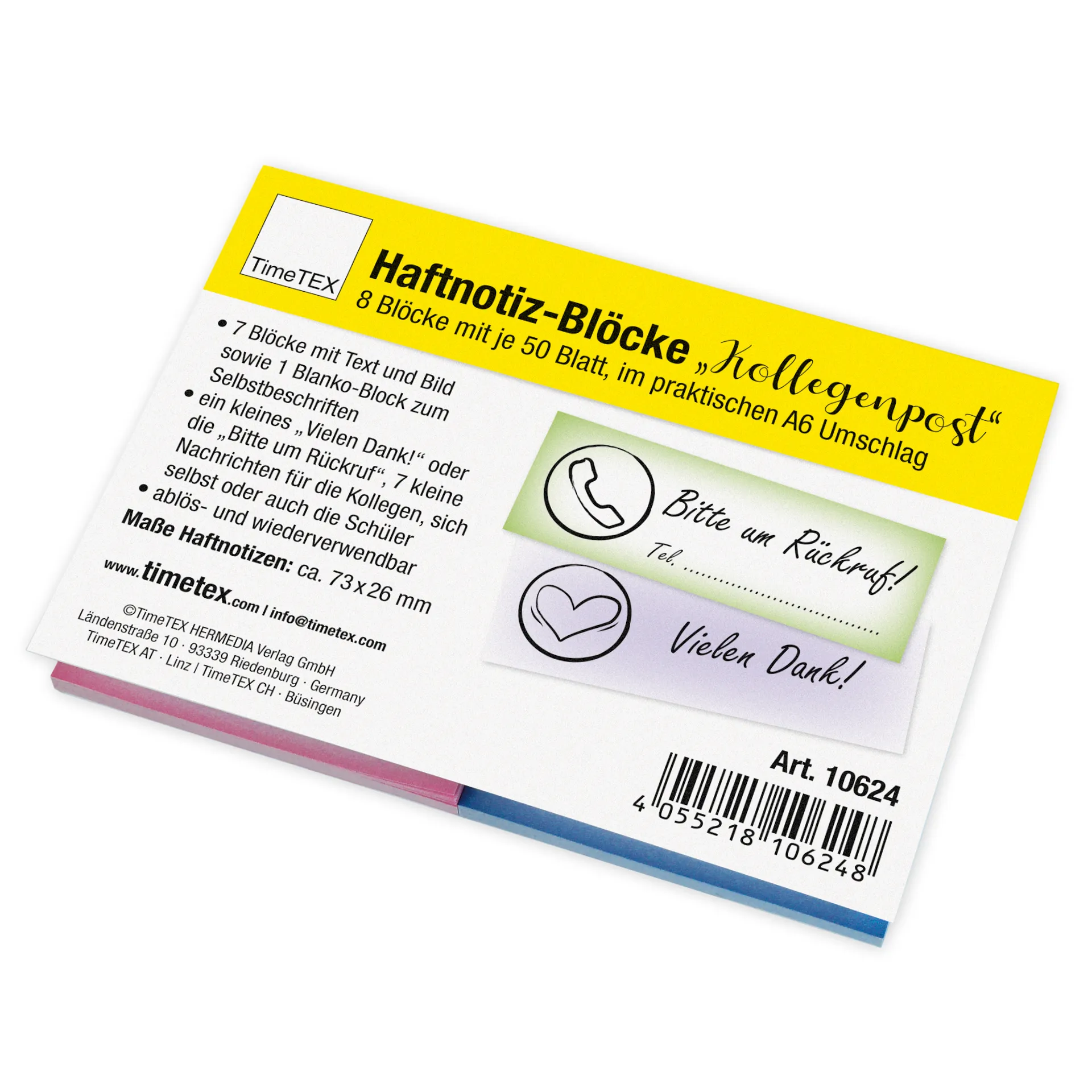 Haftnotiz-Blöcke "Kollegenpost", 73x26 mm, 8 Blöcke