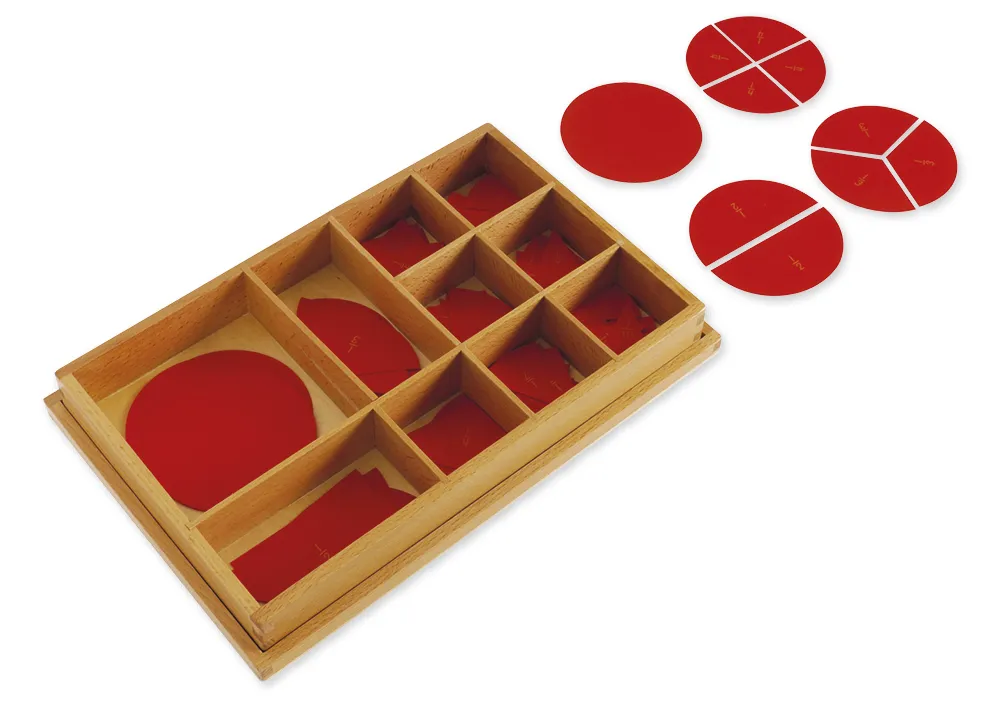 TimeTEX Kasten mit Bruchrechenkreisen aus Kunststoff "Montessori Premium"