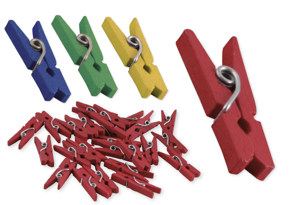 Holz-Klammern 25 mm (für Markierungen), 50 Stück