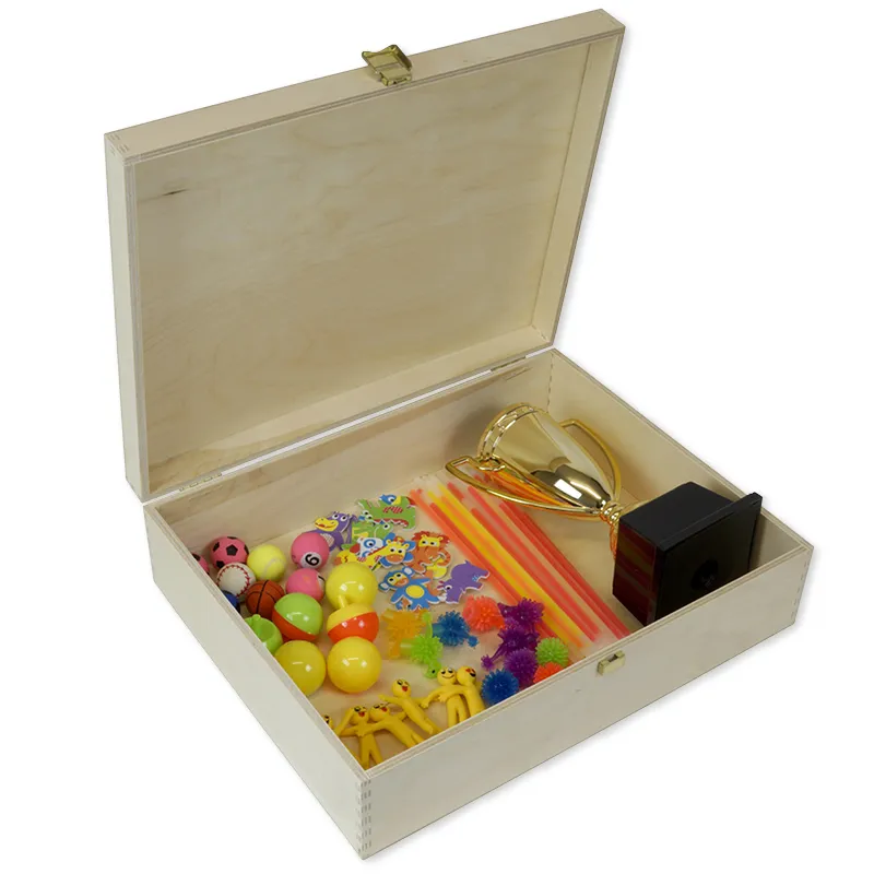 Klappdeckel-Box aus Holz A4-Plus, natur