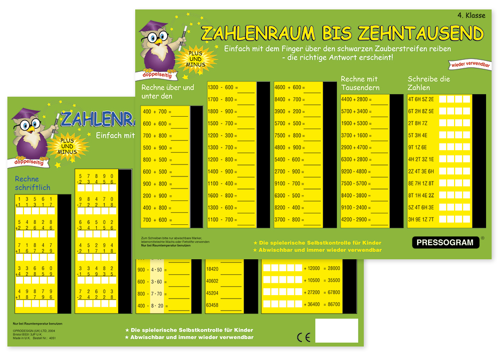 TimeTEX Zaubertafel "Mathematik" Zahlenraum bis 100.000