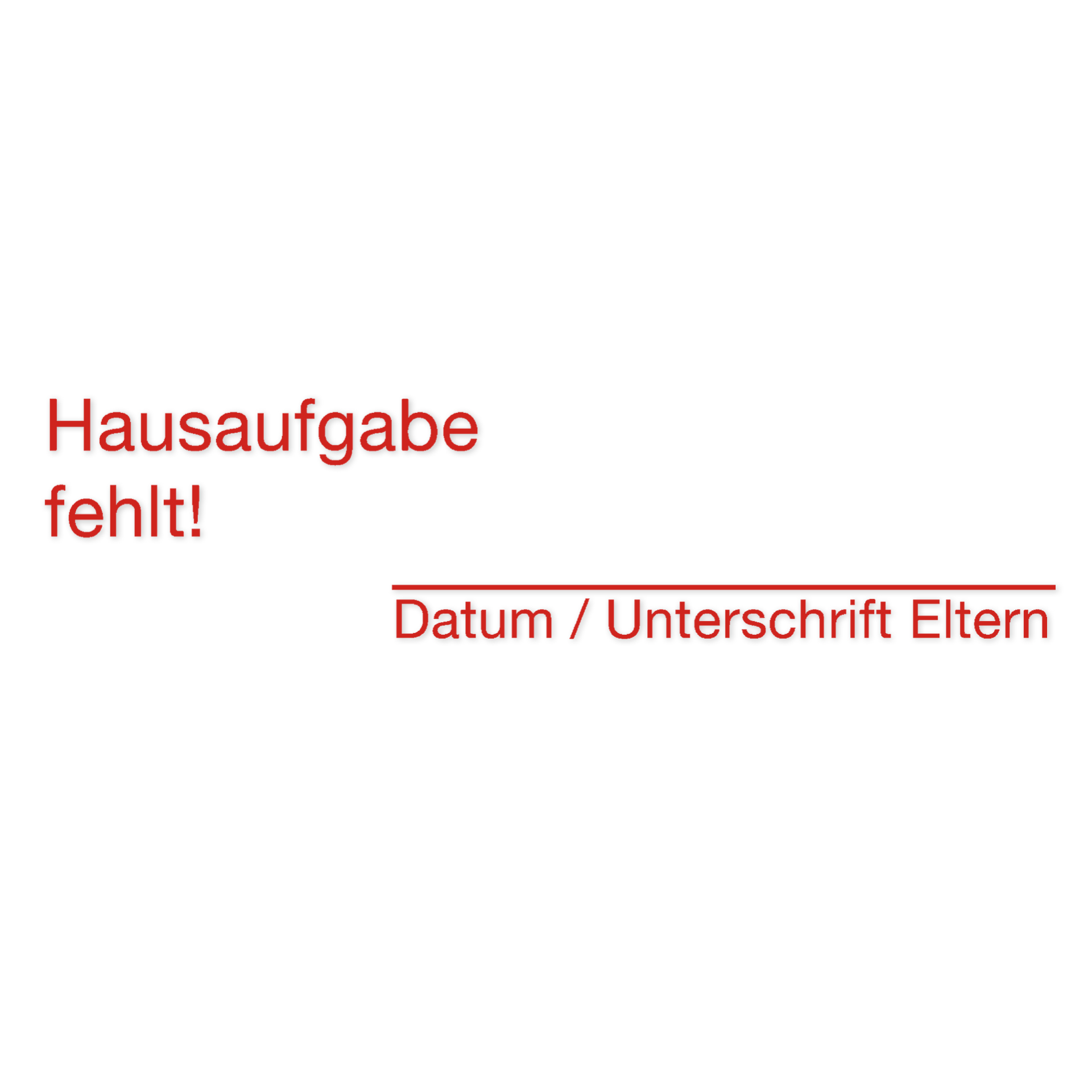 Siebdruck-Stempel "Perpetuum", "Hausaufgabe"