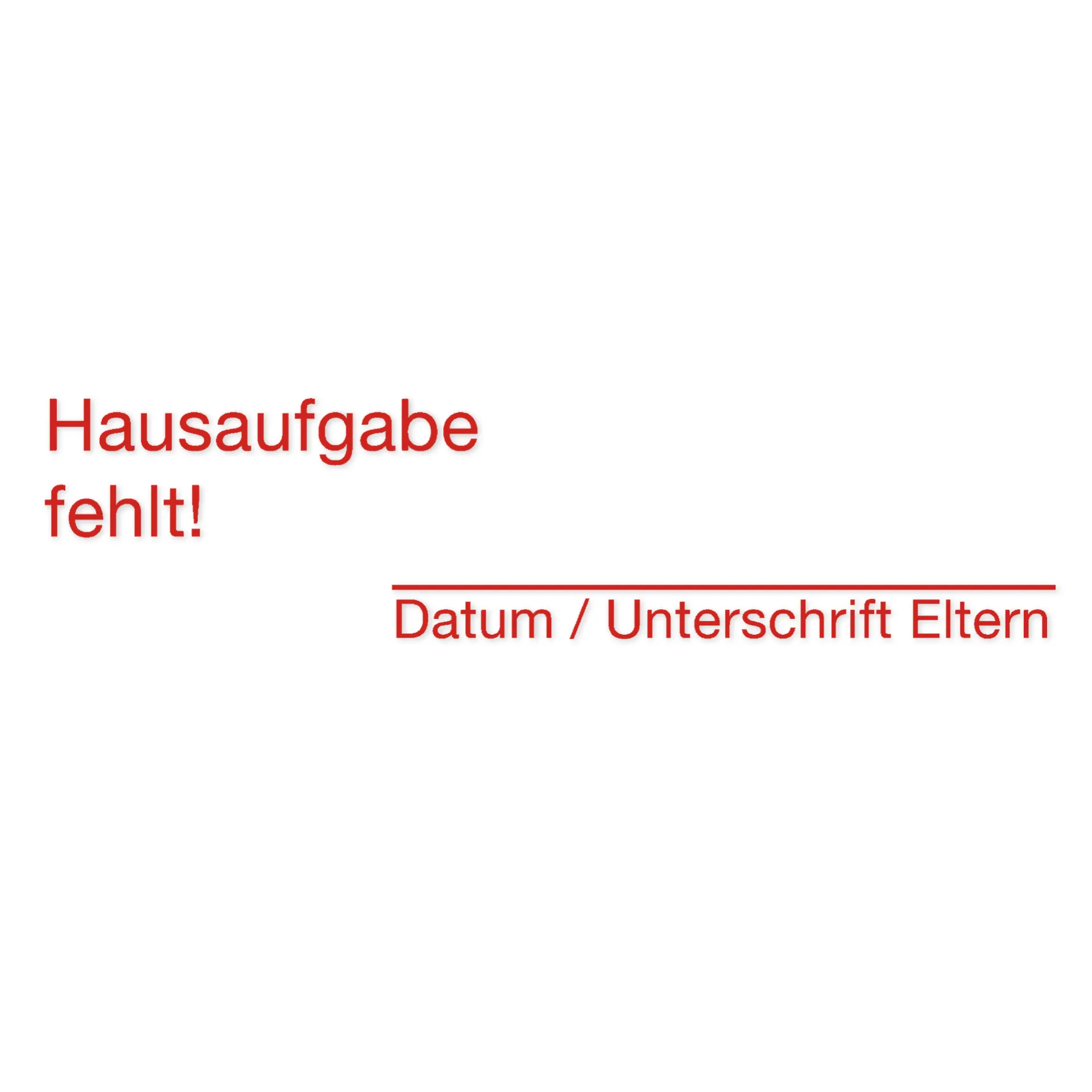 Siebdruck-Stempel "Perpetuum", "Hausaufgabe"
