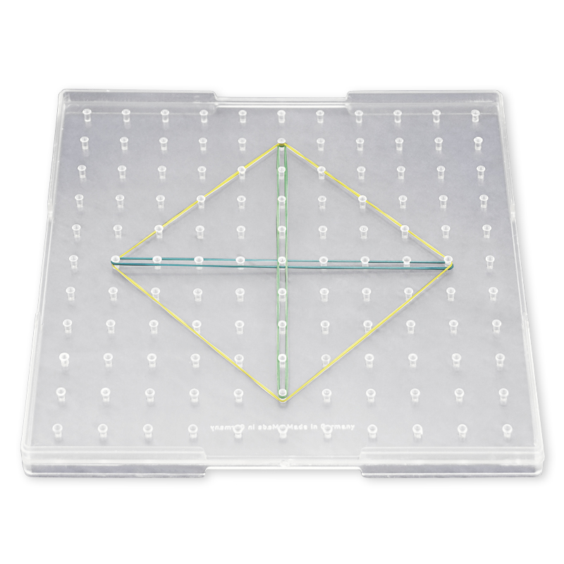 Klassesæt geometri-plade ensidet (11x11 stift), 12 stk i kasse, 23x23 cm