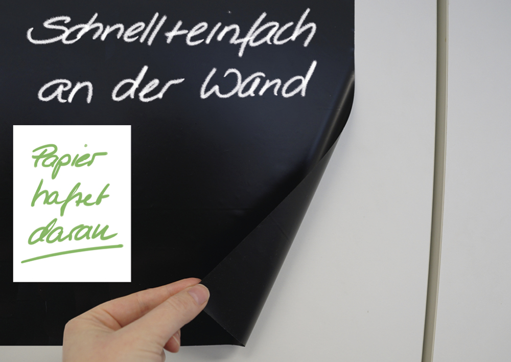 Tavlafolie statisk, 20 m på rulle, svart glans, avtorkningsbar