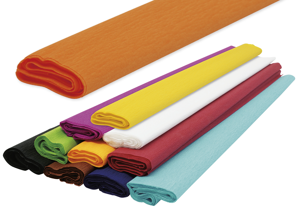 Krepppapier, 10 Rollen à 0,5x2,5 m