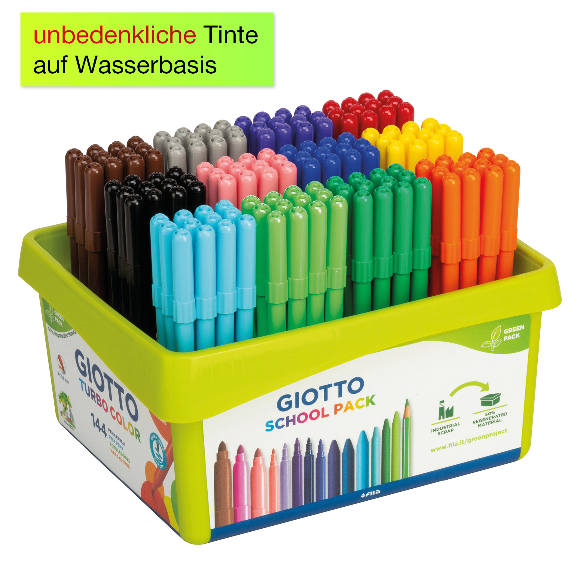 Gruppen-Set GIOTTO Turbo Color Fasermaler, Spitze 2,8 mm, 144-tlg.