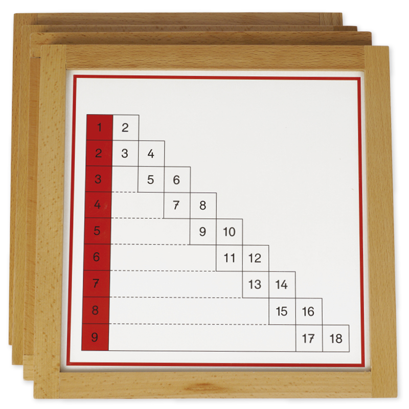 Table de mémorisation de l’addition TimeTEX « Montessori Premium », cadre en bois