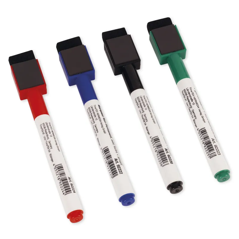 Set Folienstifte Non Permanent mit Filzwischer + Magnet, 4tlg.