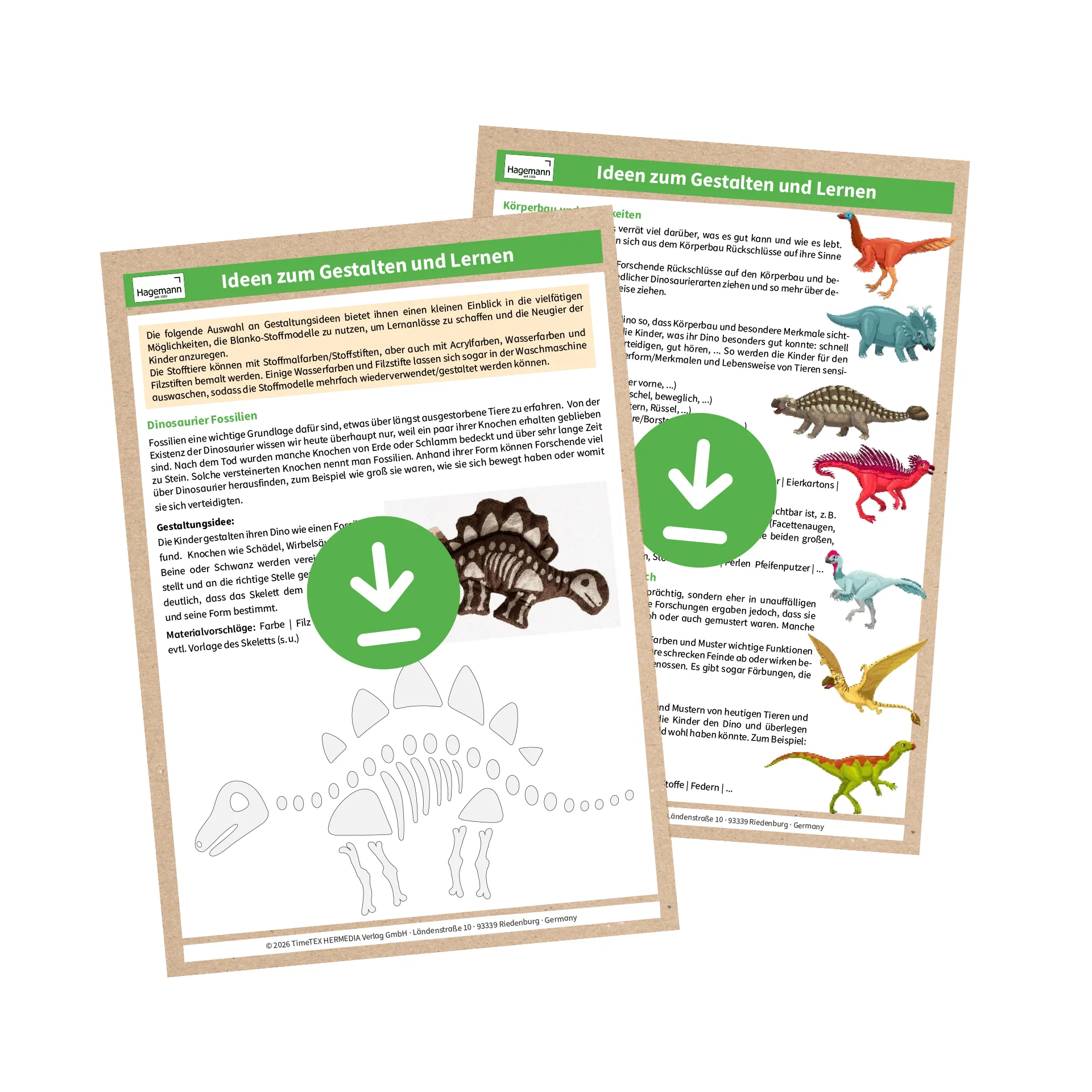 Stoff-Dinosaurier zum Bemalen, 24x15 cm
