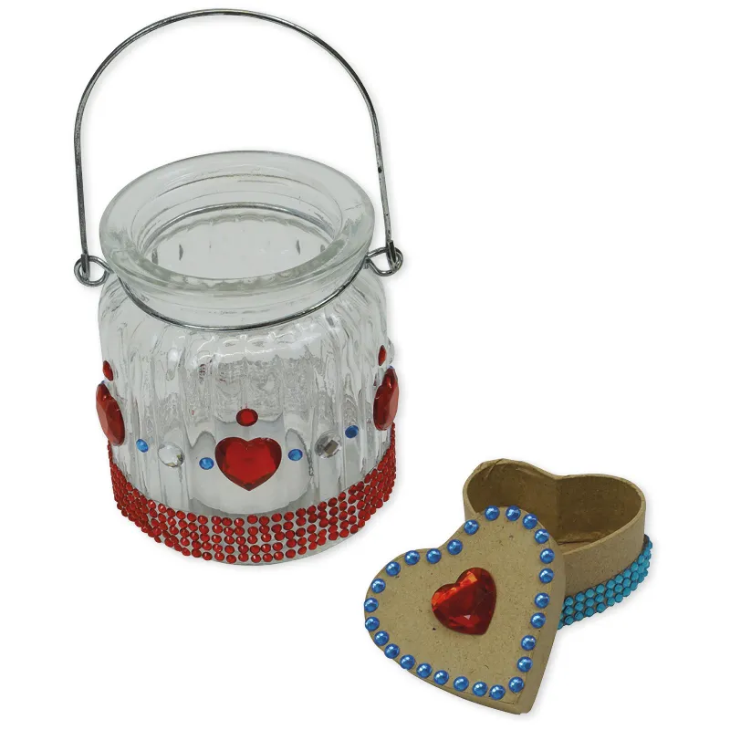 Glitzer-Steine "Rote Herzen und mehr", selbstklebend, 105-tlg.