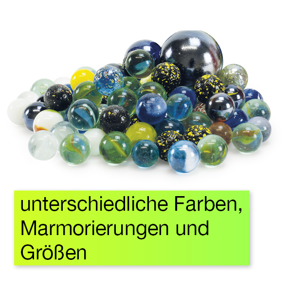 Glaskulor "Faszination" i plåt, ca 1 kg, ca 16-35 mm ø