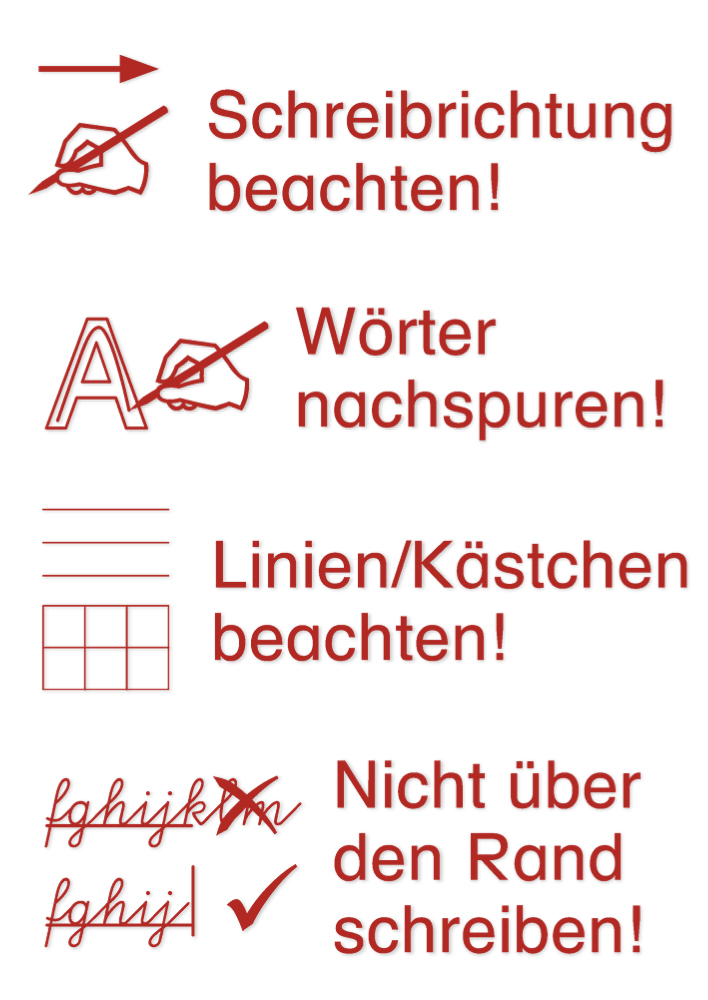 Siebdruck-Stempel "Perpetuum", 4 in 1, "Schreibrichtung beachten"