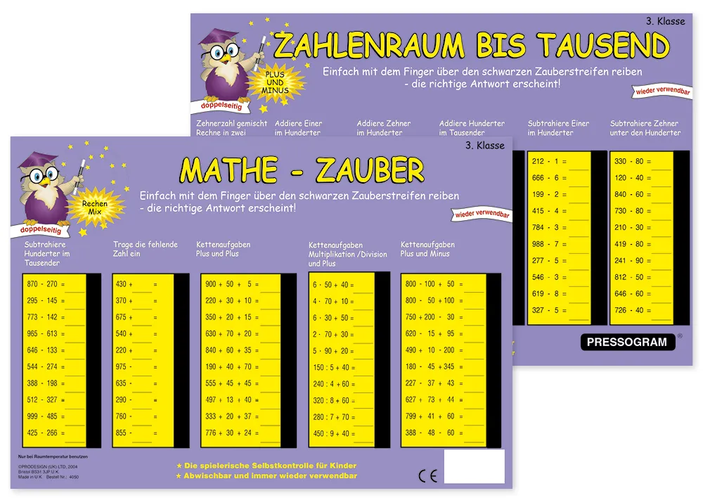 TimeTEX Zaubertafel "Mathematik" Zahlenraum bis 1000