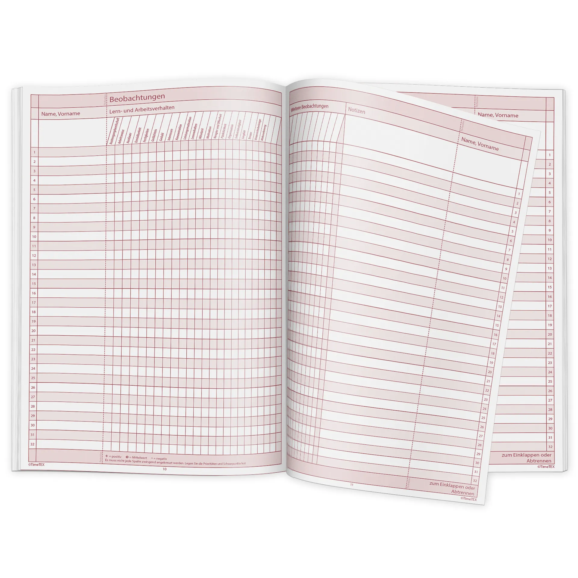 TimeTEX Heft Klassen-Beobachtung A4, 64 Seiten