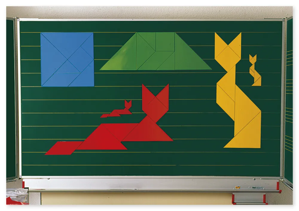 Set de Tangram colorés pour la classe, 21 pcs