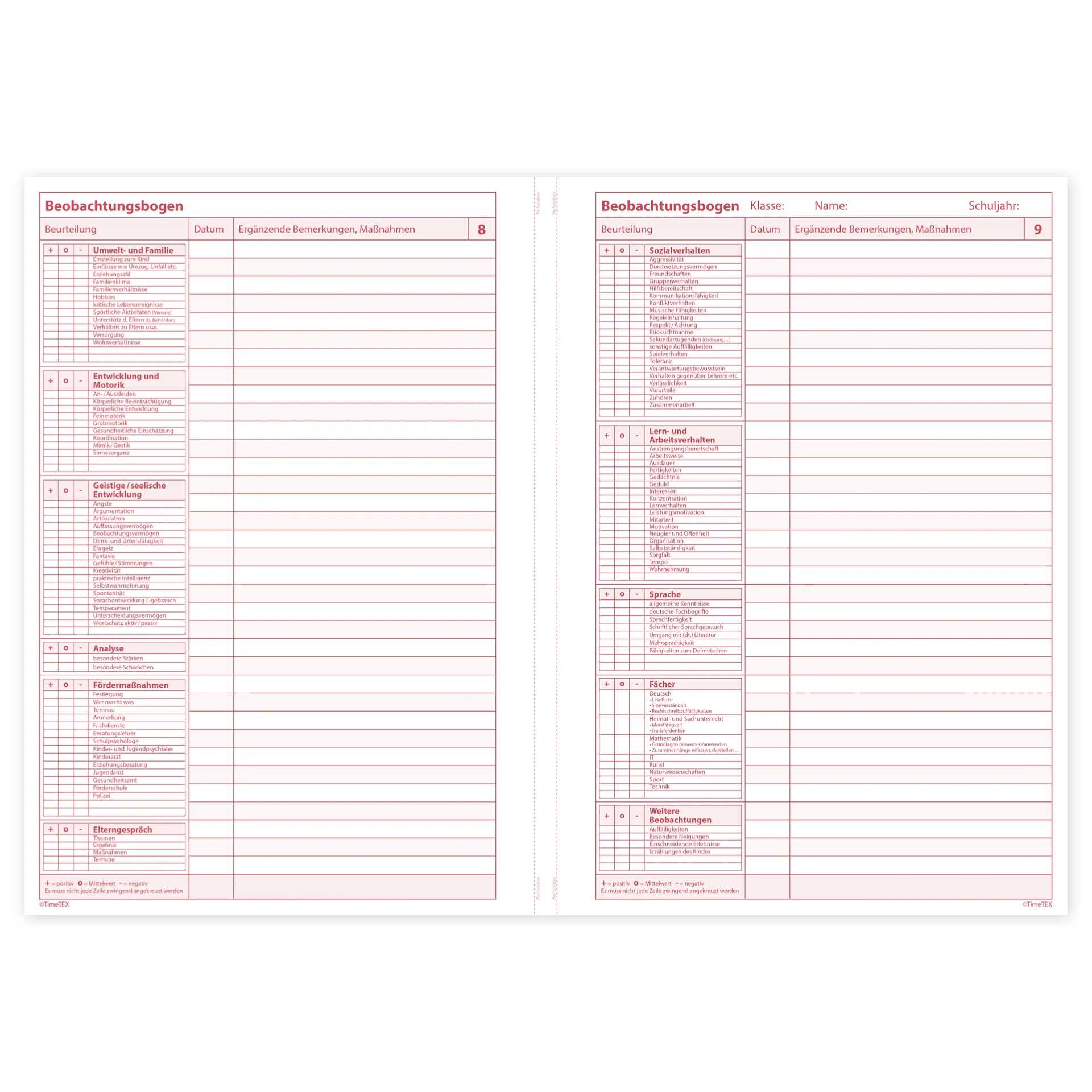 TimeTEX Heft Schüler-Inklusion, DIN A4
