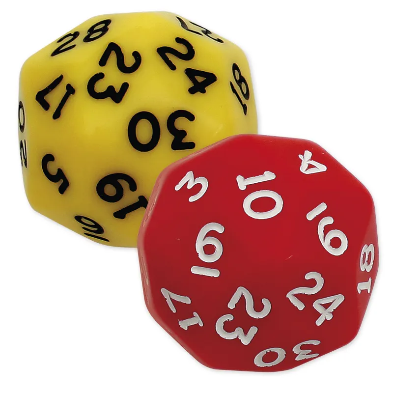 Set Abfrage-Würfel 2-tlg., 30-seitig, 23 mm ø