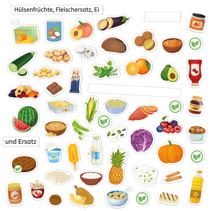 Ernährung vegetarisch & vegan, magnetisch, 57-tlg.