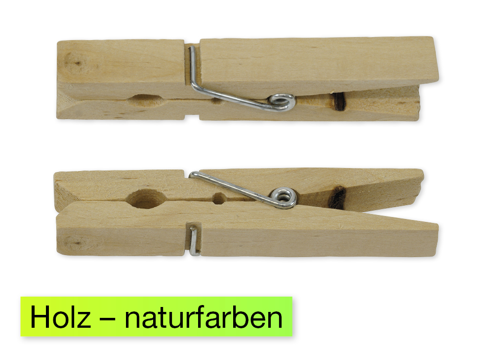 Træclips 70 mm natur, 50 stk