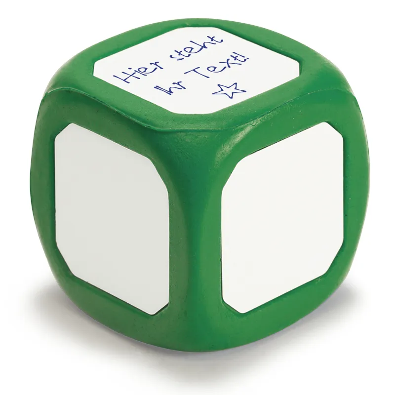 Dado en blanco con superficies para escribir,  5,5 cm