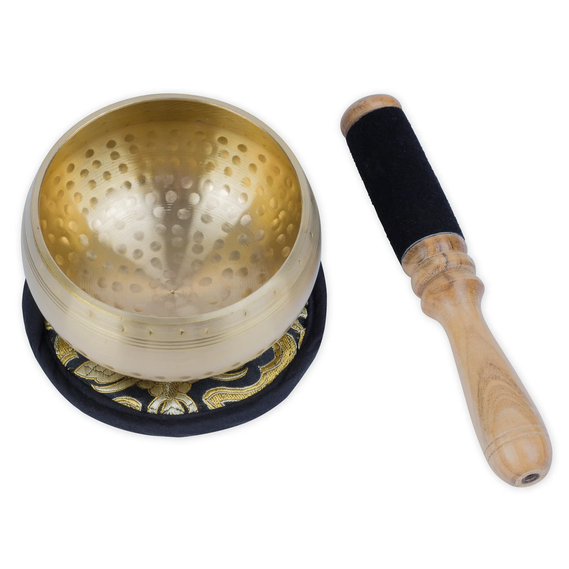 Sångskål "Nepal" i broderad påse, 12 cm ö, ca. 400 gr