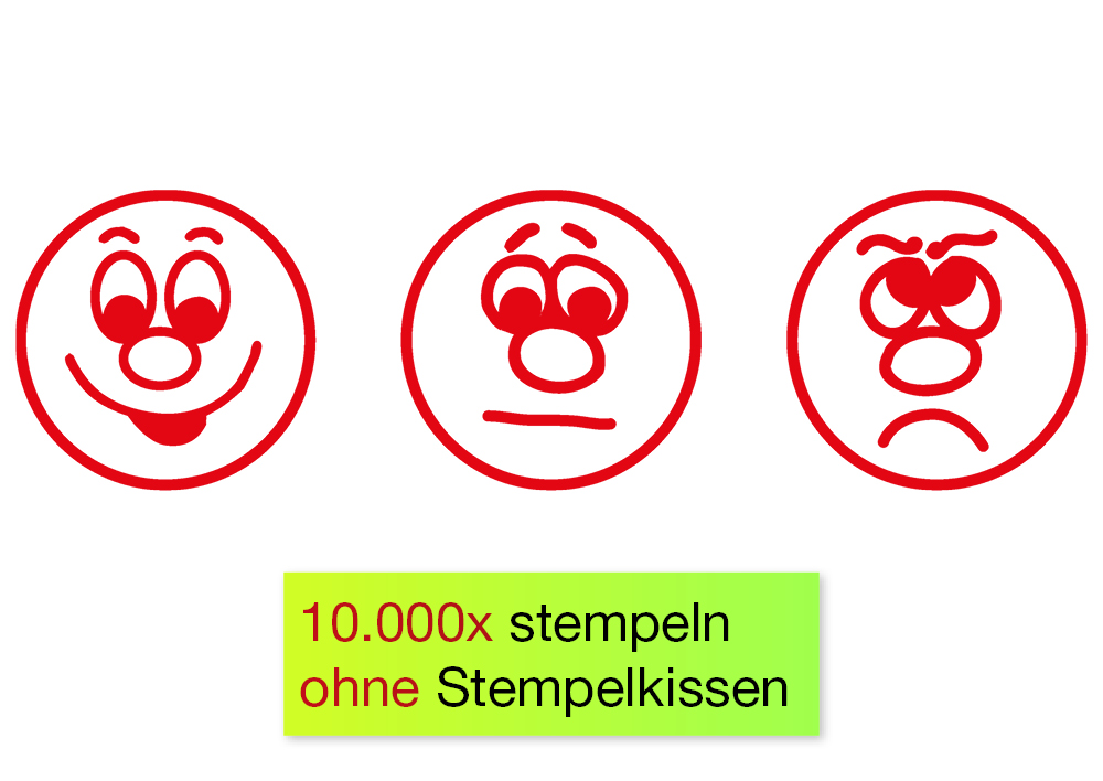 Trykpude stempel sæt "Perpetuum" 3-dele "Ansigter"