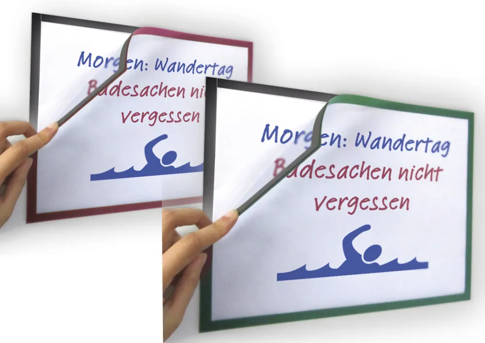 Magnetiska snäppramar A4-färgad, självhäftande baksida, 2 st