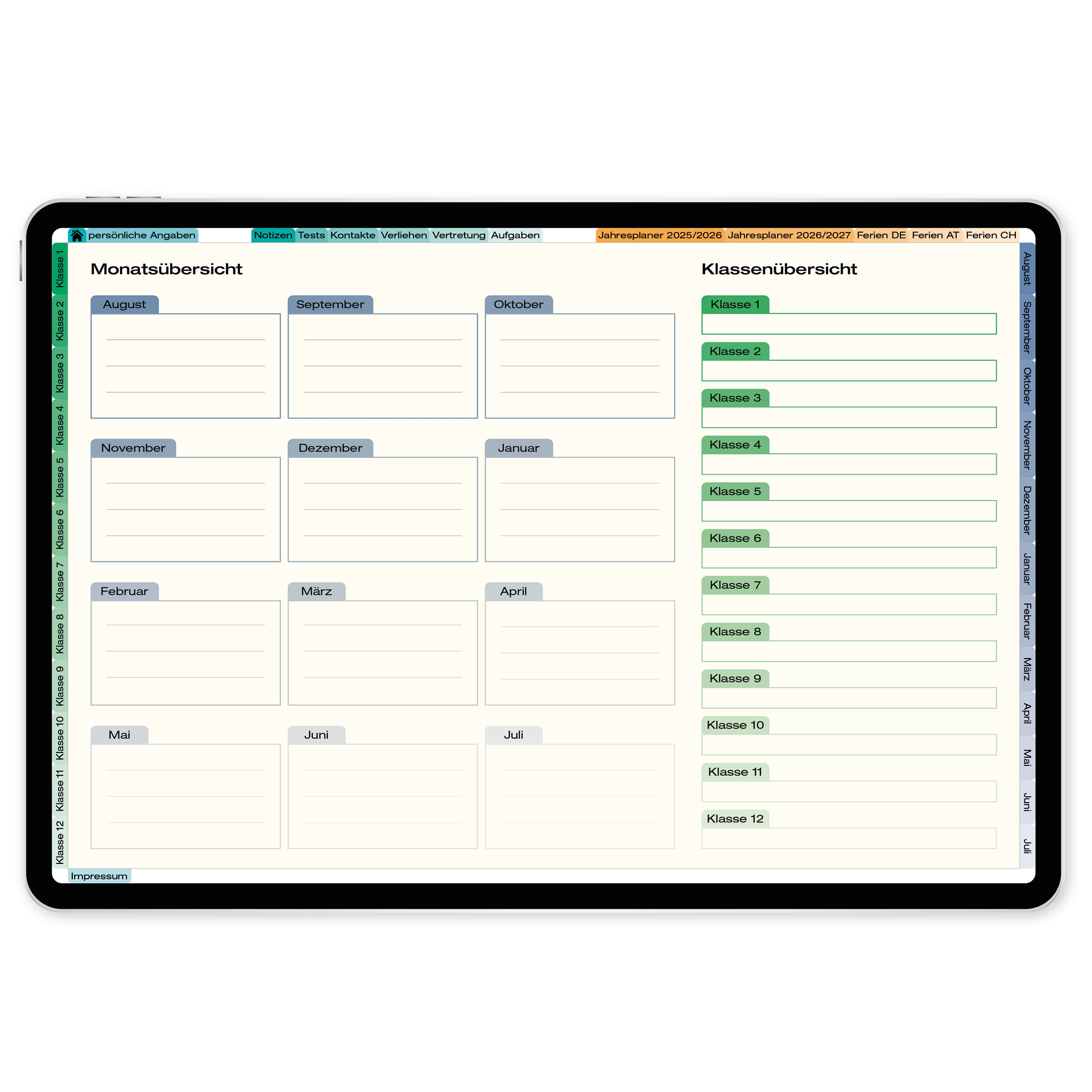 TimeTEX Digitaler Natura-Schulplaner DigiPlan 2026/2027