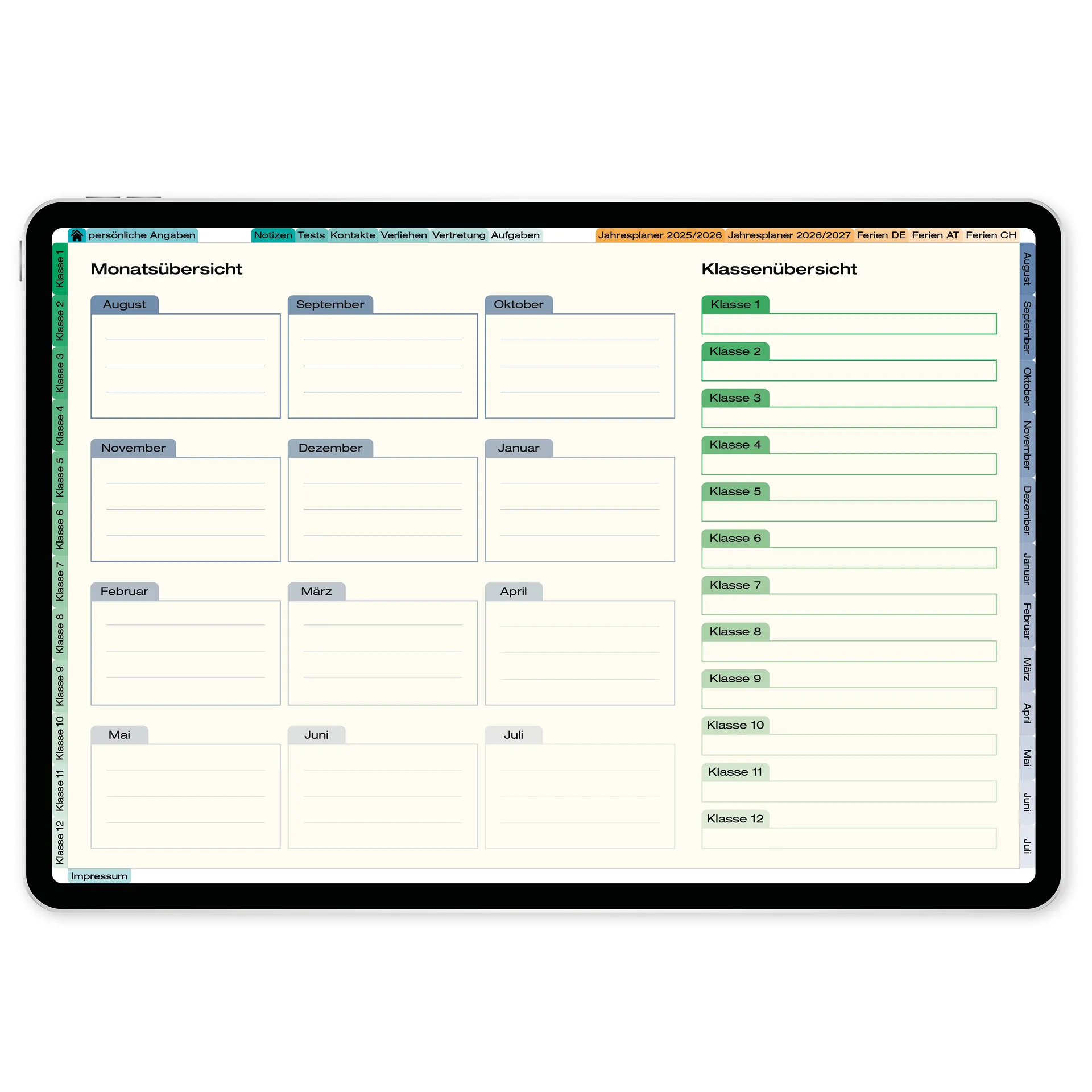 TimeTEX Digitaler Natura-Schulplaner DigiPlan 2026/2027