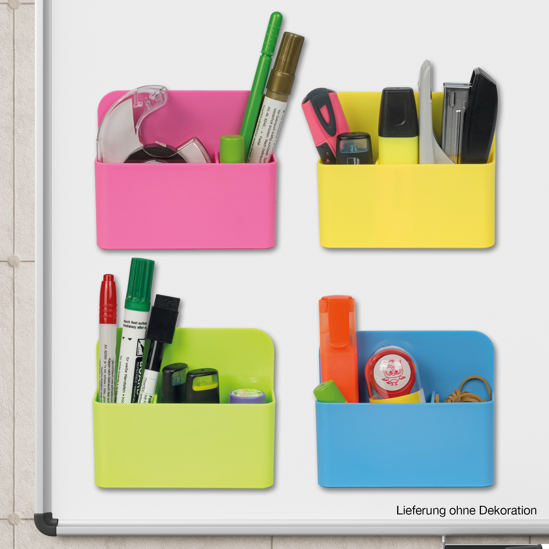 Set Utensilien-Boxen mit Fächer, magnetisch, 4-tlg.