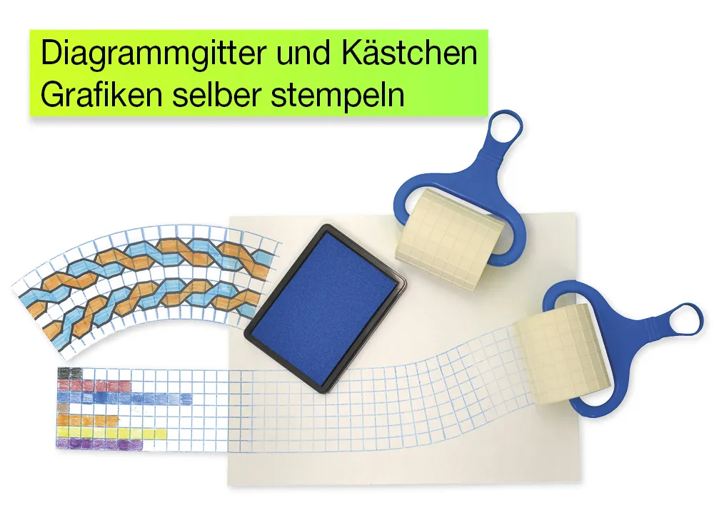 Set Kästchen-Rollstempel, 3-tlg.