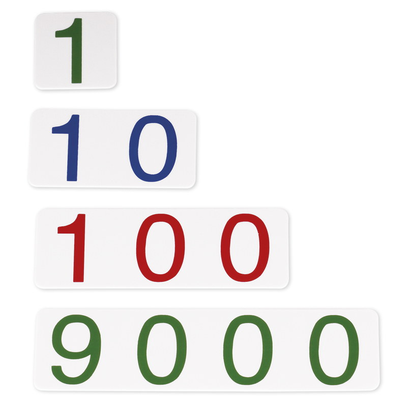 Hagemann TimeTEX Zahlenkarten klein, 1-9.000, Kunststoff "Montessori Premium"