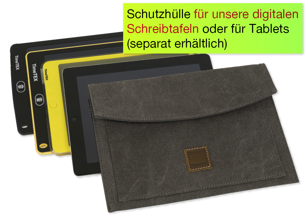 TimeTEX tablettaske lavet af lærred med stiklomme, 30x21 cm
