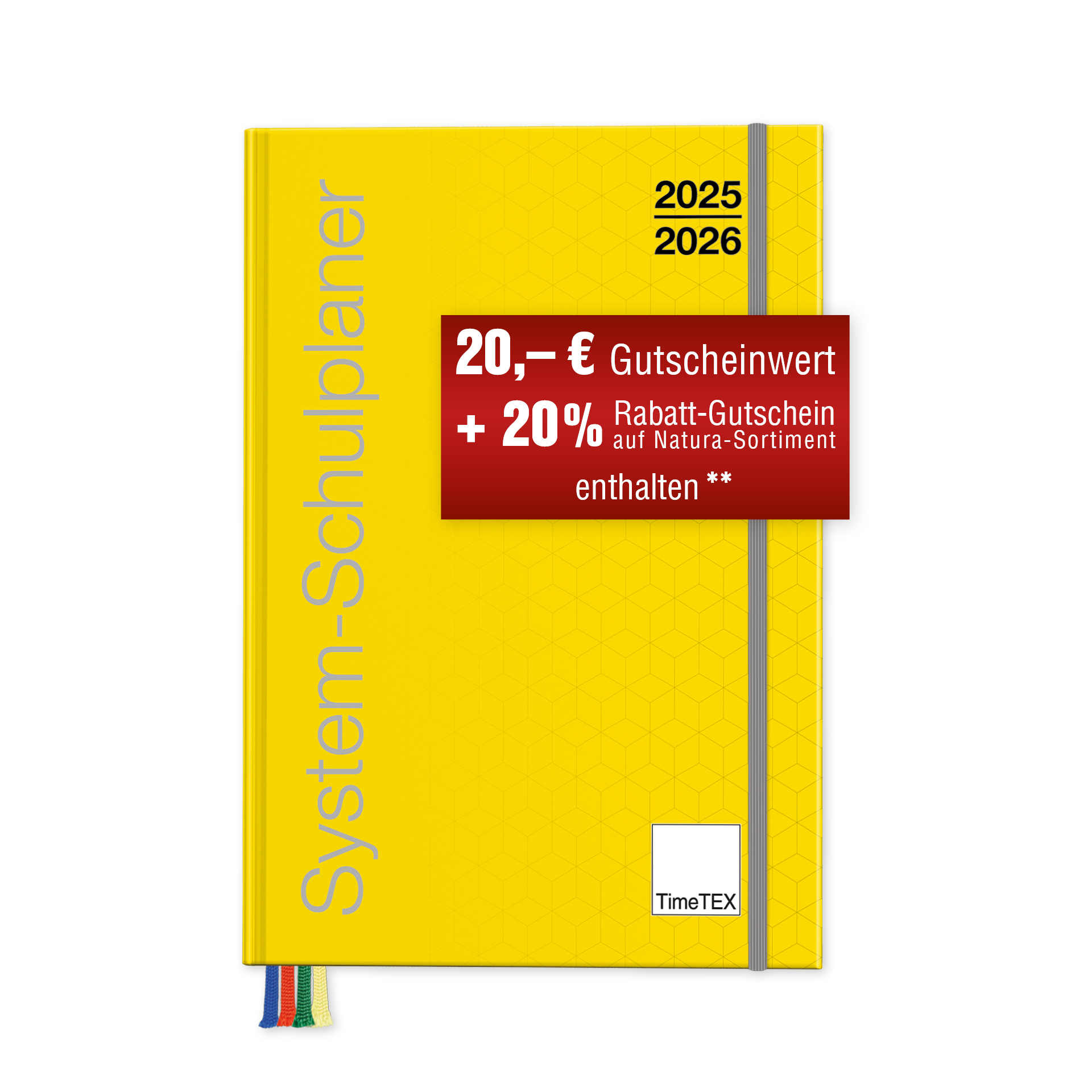 TimeTEX System-Schulplaner A4-Plus, gelb, 2025/2026