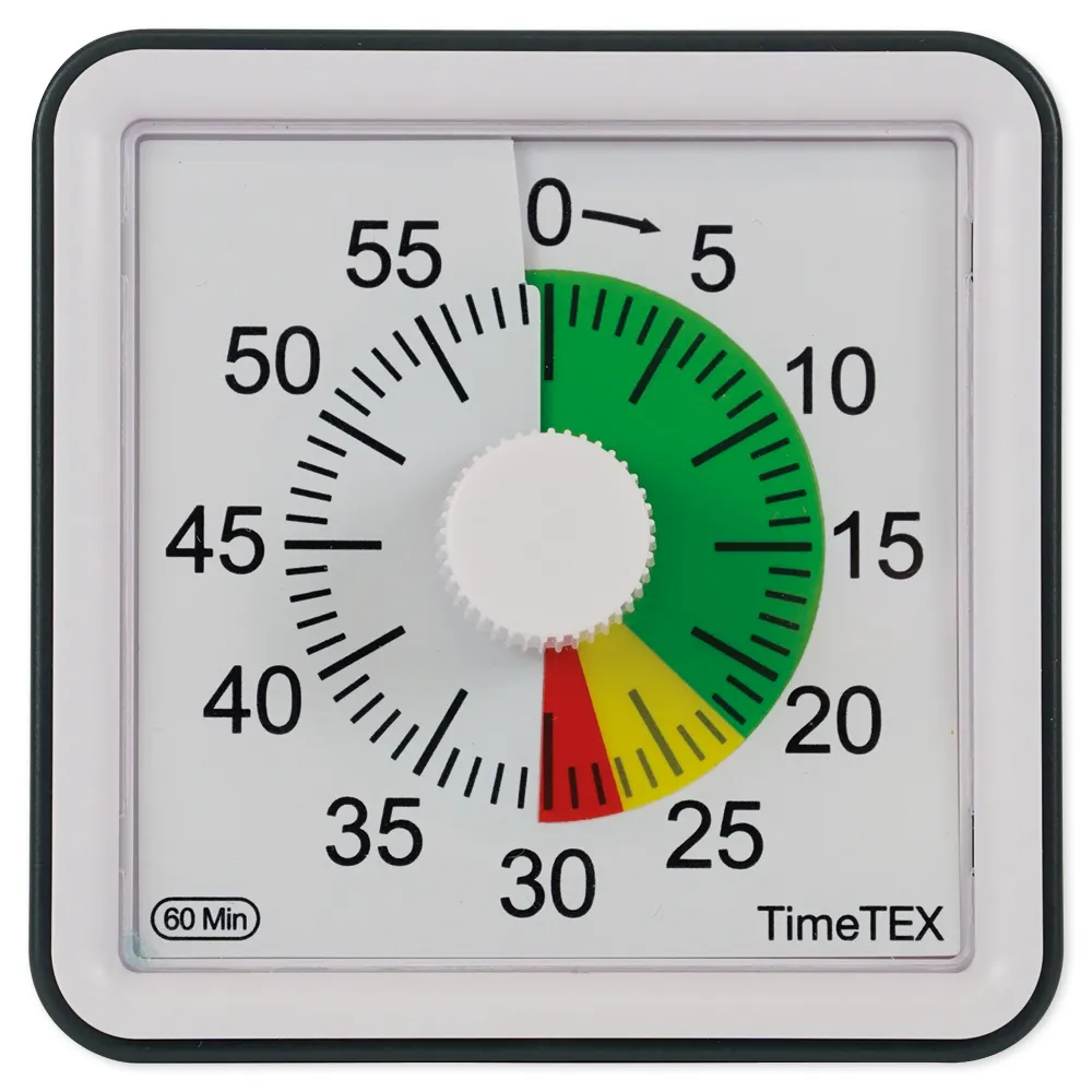 TimeTEX Zeitdauer-Uhr "lautlos" compact mit Ampelscheibe TimeTEX Zeitdauer-Uhr "lautlos" compact mit Ampelscheibe