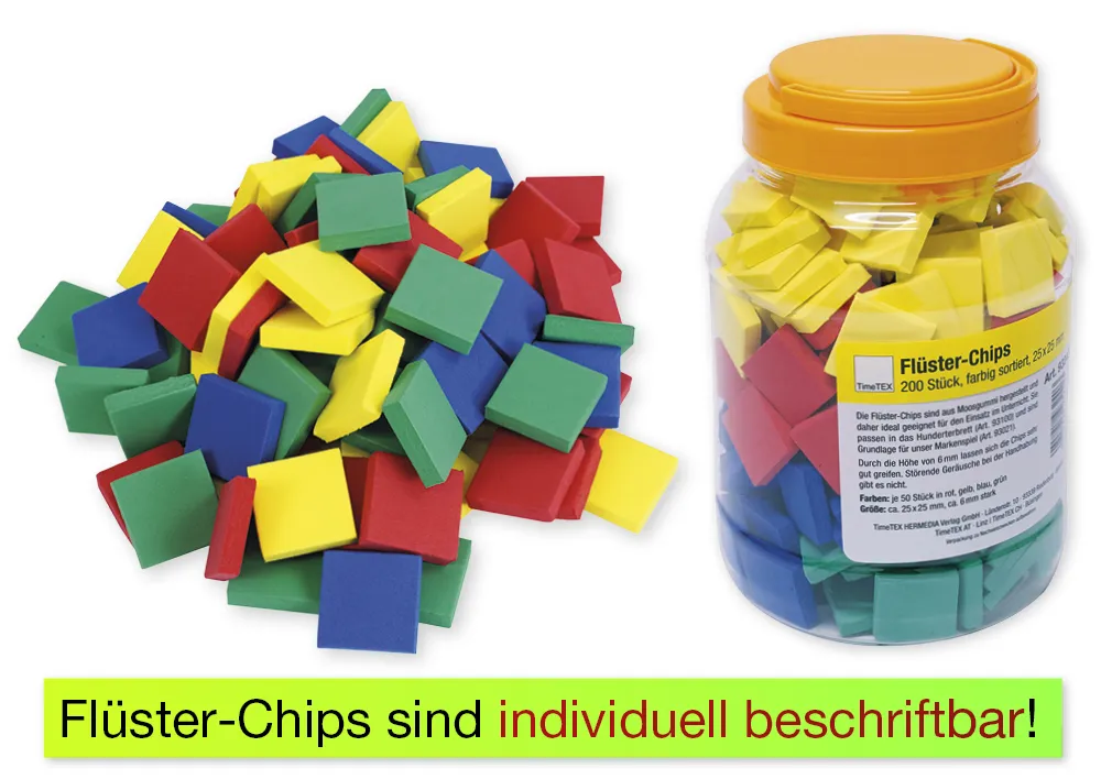 Set Markenspiel aus Holz mit Flüster-Plättchen, 202-tlg.