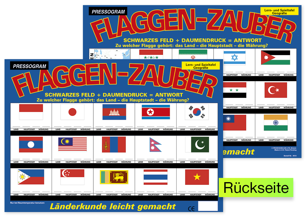 TimeTEX Zaubertafel "Flaggen-Zauber" Asien