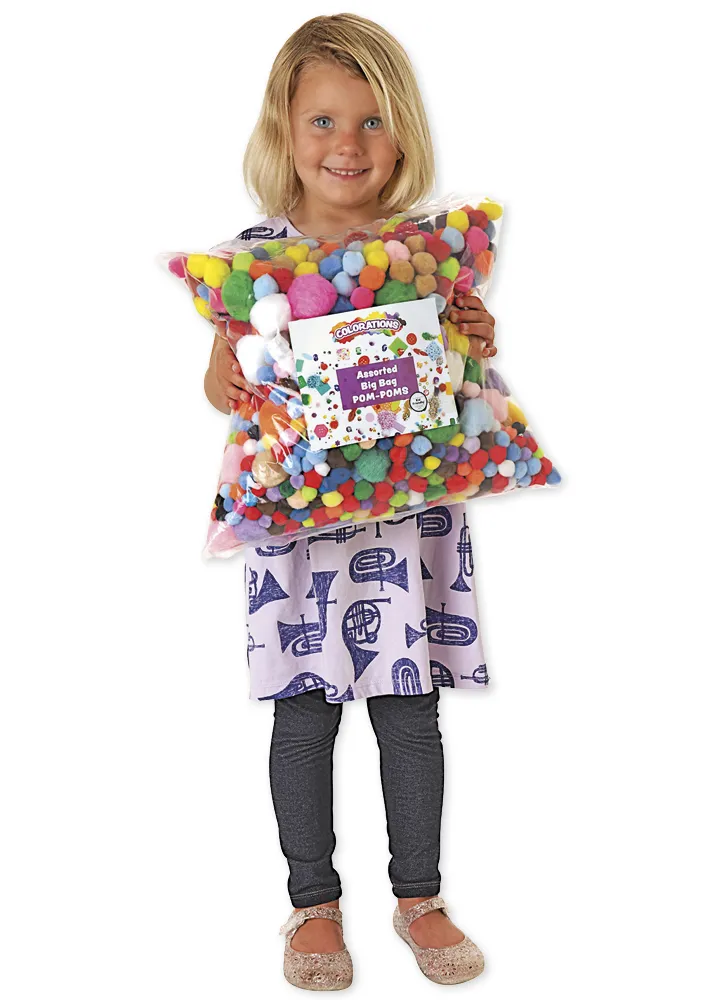 Buntes Pompons-Sortiment, 1.200-tlg.