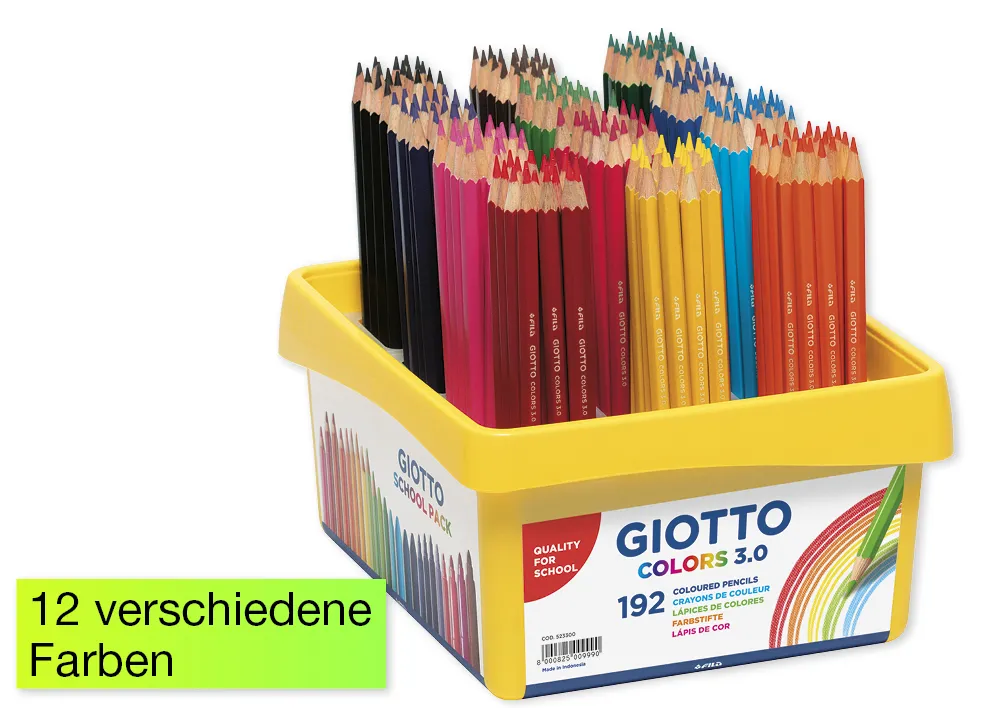 GIOTTO Gruppen-Set Buntstifte, Mine 3 mm, 192-tlg.