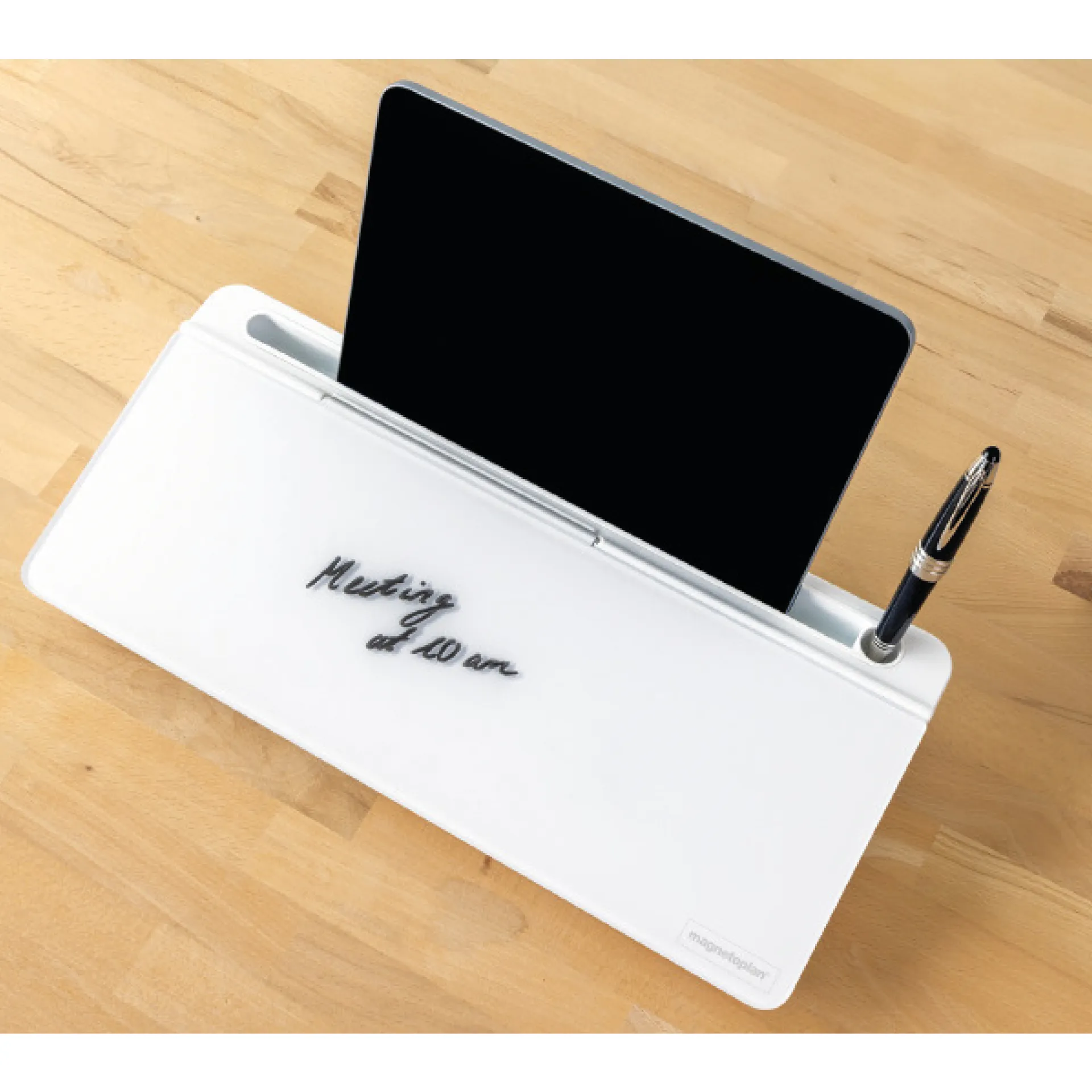 Tisch-Organizer mit beschriftbarer Glasoberfläche, weiß